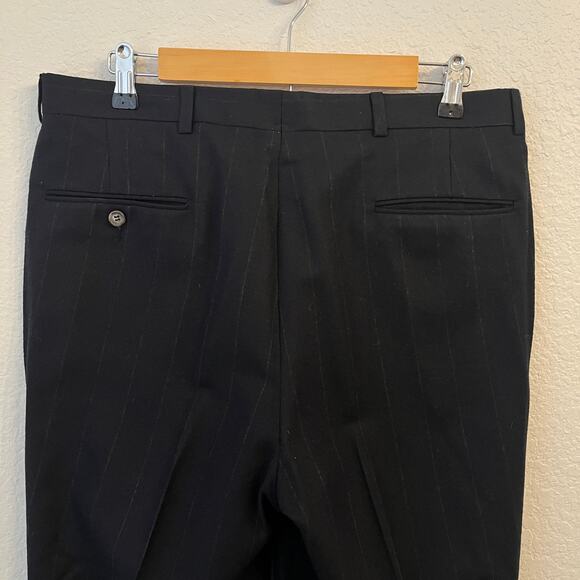 Vintage Evan Picone Suit 41R 34W Wool Double Breasted Navy Chalk Stripe Pleated - Picture 15 of 16